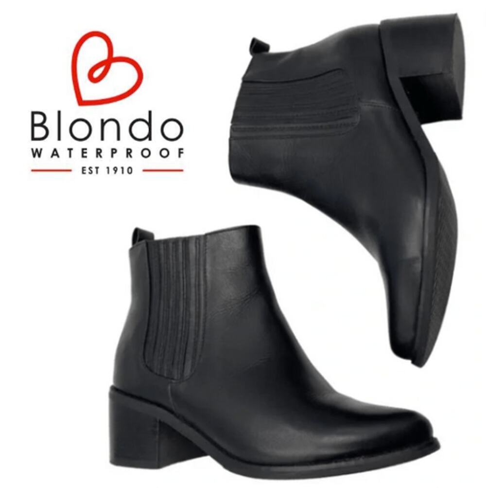 Blondo Women's Laureece Waterproof Booties black leather size 6.5